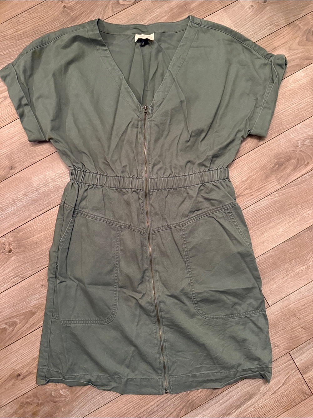 Universal Thread Olive Utility Zip-Front Mini Dress